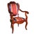 Rococo Louis XV Rococo Style Armchair in Carved Wood and Damask Upholstery, 1850s For Sale - Image 3 of 9