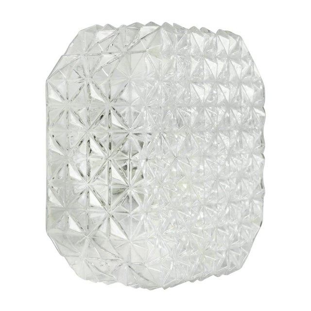 Mid-Century Modern Mid-Century Modern Square Clear Glass Flush Mount For Sale - Image 3 of 8