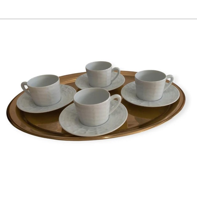 2010s Ralph Lauren Home Belcourt Tea Cup and Saucer Set of 4 For Sale - Image 5 of 6