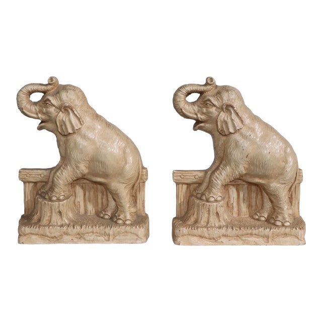 Art Deco Elephant Bookends Chairish