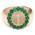 Natural 0.89 cts zambian emerald & 0.06 cts diamond T letter ring in 14k gold For Sale In New York - Image 6 of 18