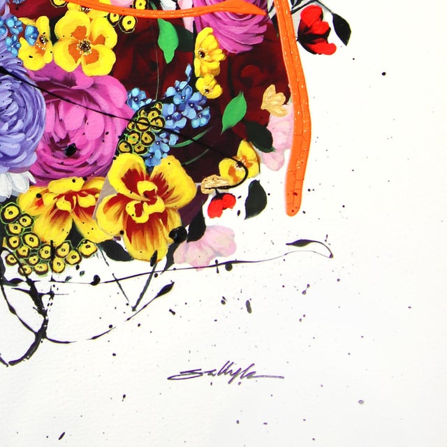 2020s Kelly's Garden VIII - Abstract Color Drenched Floral Sally K Artwork on Paper For Sale - Image 5 of 6