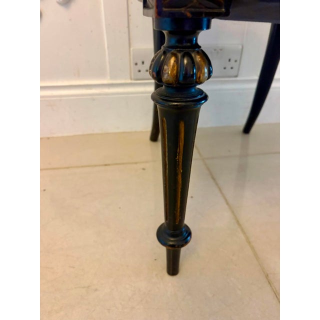 Antique Victorian Ebonised & Gilt Dining Chairs, 1880, Set of 4 For Sale - Image 17 of 18