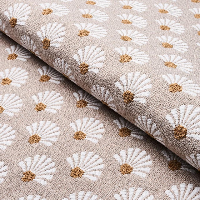 Schumacher Sample - Schumacher Bellini Indoor/Outdoor Fabric in Sand For Sale - Image 4 of 6