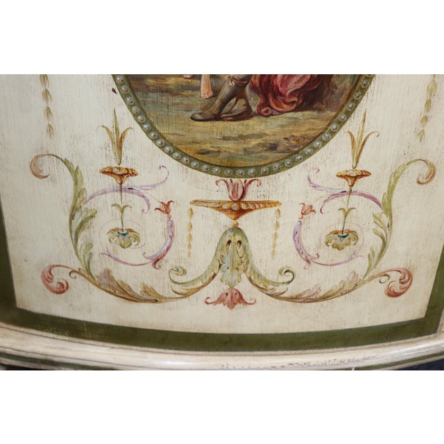 Antique English Adams Style White Painted Demilune Commode For Sale - Image 11 of 18