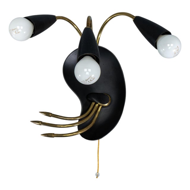 Mid-Century Modern Italian Three-Light Wall Lamp in the style of Stilnovo, 1960s For Sale