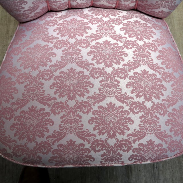 Mid-Century Pink Cocktail Chair with Wooden Legs For Sale - Image 12 of 15