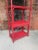 Ficks Reed Vintage Rattan Etagere Bookcase in Vermillion Red Faux Tortoise Shell Finish - Newly Painted For Sale - Image 4 of 12