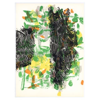 Jean-Paul Riopelle, Abstraction in Green, Original Lithograph, 1968 For Sale