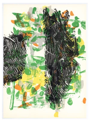 Jean-Paul Riopelle, Abstraction in Green, Original Lithograph, 1968