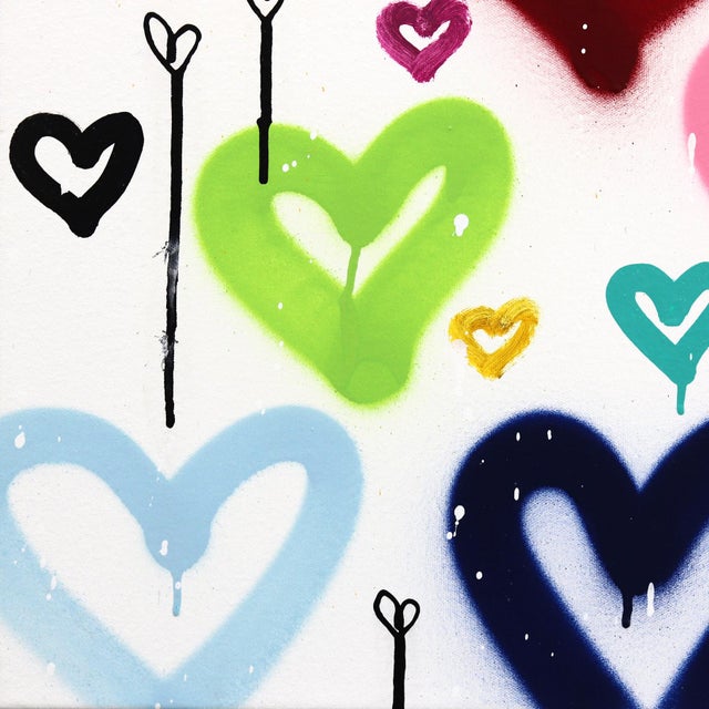 Heart Flutters - Abstract Radiant Joyful Colorful Graffiti Pop Original Artwork by Amber Goldhammer For Sale - Image 4 of 9