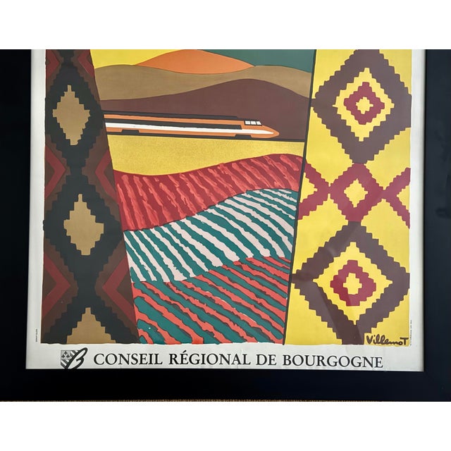 Vintage 1984 Original Poster for Bourgogne Regional Council Designed by the Iconic Bernard Villemot, Framed For Sale In San Antonio - Image 6 of 12