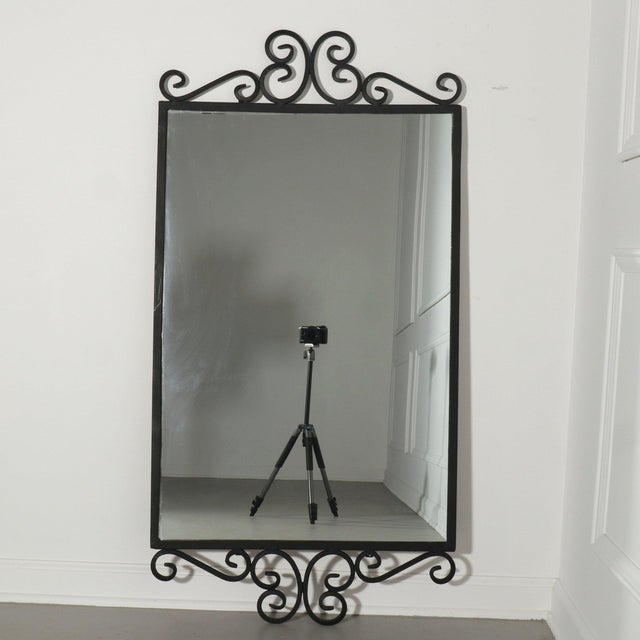 Mid-Century Modern 1960s Salterini Style Wrought Iron Wall Mirror For Sale - Image 3 of 6