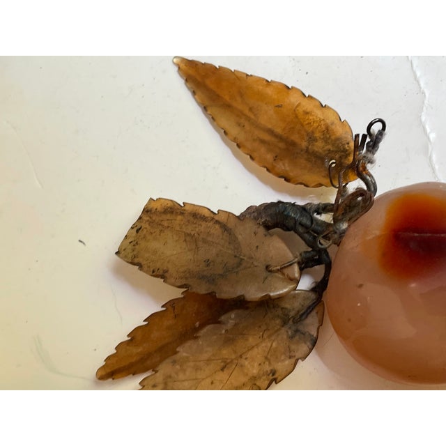 Stone Mid 20th Century Asian Carved Plum Hard Stone Fruit Carved Leaves For Sale - Image 7 of 11