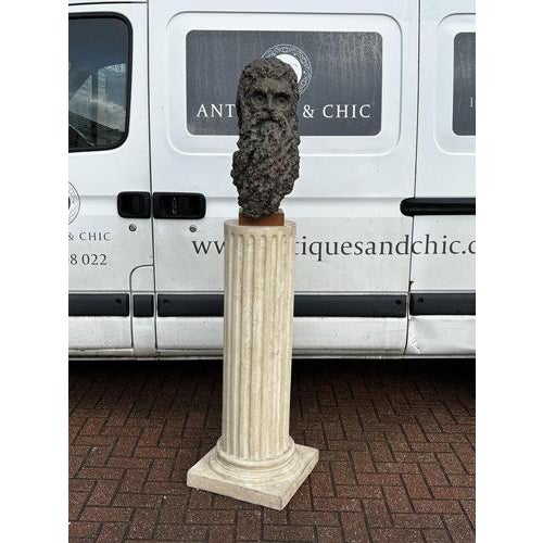 Large Bust on Corinthian Column Display Stand For Sale - Image 11 of 18