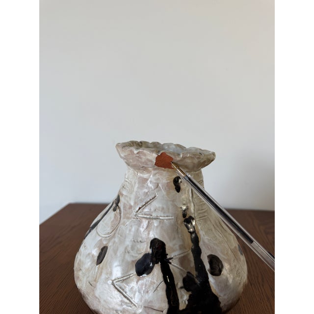 1970's Vintage Polly Abstract Studio Art Pottery Ceramic Vase - Signed For Sale - Image 17 of 17