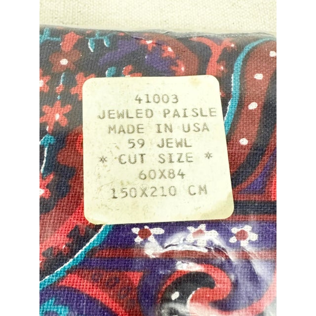 Vera Neumann Vintage New Old Stock Vera Neumann Paisley Rectangular Tablecloth For Sale - Image 4 of 5