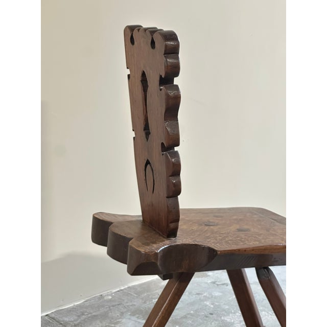 Wood Vintage Italian Sculptural Chair in Wood, 1950s For Sale - Image 7 of 12