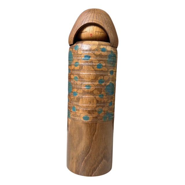Vintage Sōsaku Kokeshi Ikat Beauty by Miyajima Muhitsu, 1970s For Sale