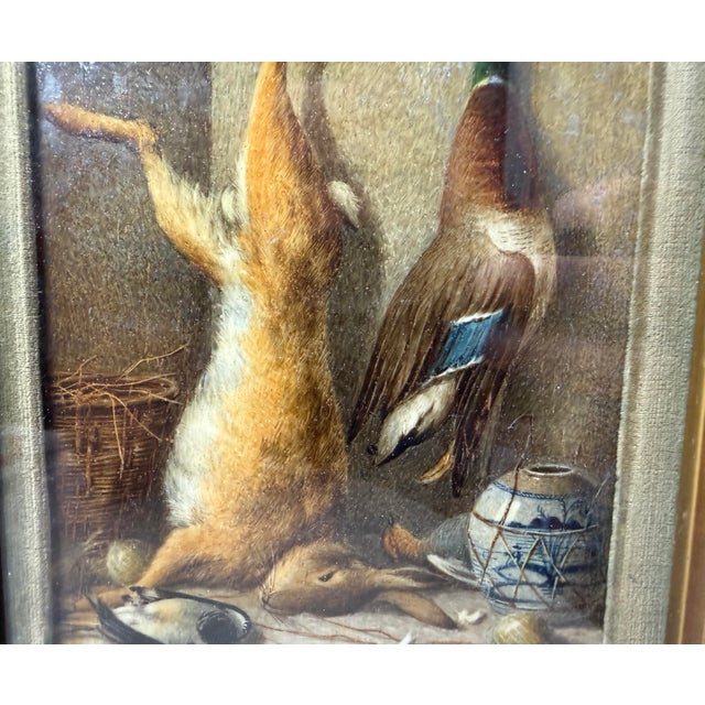 Antique 1800s Realism William Cruikshank Hunting Trophy Rabbit Duck Oil Painting For Sale - Image 4 of 15