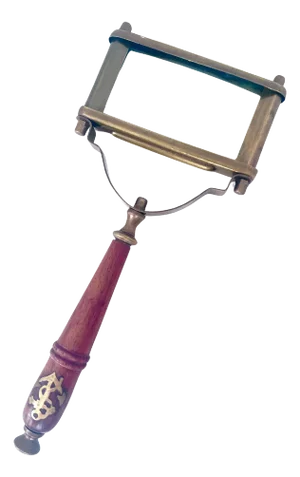 Wooden and Brass Square Faced Magnifying Glass with Nautical Symbol