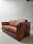 Mid-Century Modern Vintage Striped Leather Sofa For Sale - Image 3 of 13