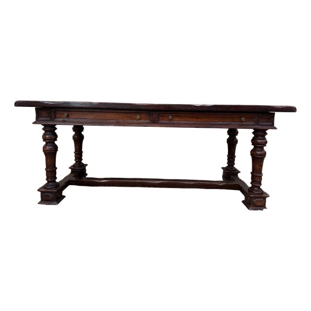 Louis XVI Style Dining Table in Walnut For Sale