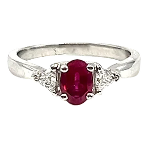 1.09 Ct Ruby & Diamond Ring Size 7