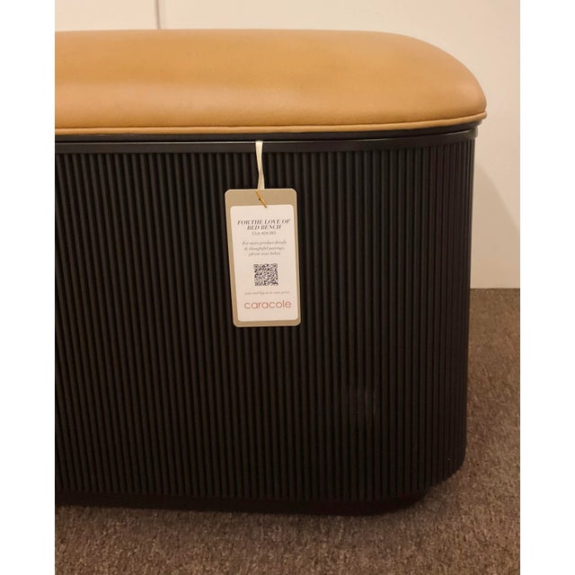 Caracole Caracole Modern Reeded Camel Leather for the Love of Bed Storage Bench For Sale - Image 4 of 5