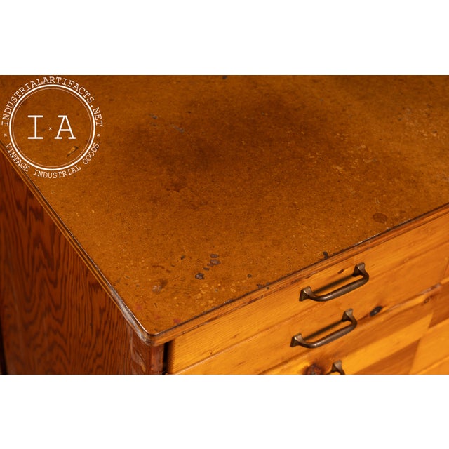 Camel Mid-Century 12-Drawer Drafting & Parts Cabinet For Sale - Image 8 of 14