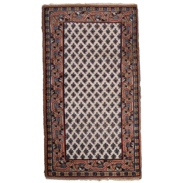 1970s Handmade Vintage Indian Seraband Rug 2.3' X 4.5' For Sale - Image 11 of 11