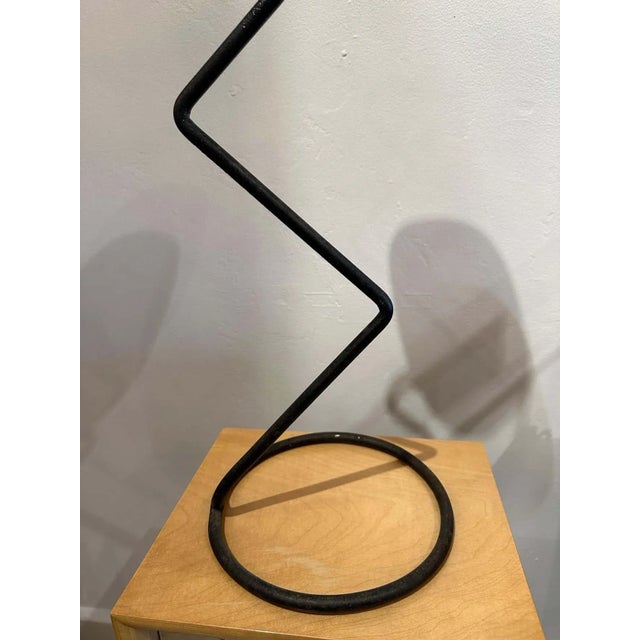 Black Georges Jouve and Mathieu Matégot Style Ceramic Standing Vide-Poche For Sale - Image 8 of 9