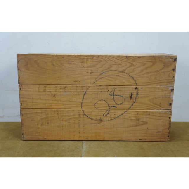 Vintage Santa Rey Rose Still Wine Caves Imperio Portugal Oak Bottle Crate Box For Sale - Image 9 of 10