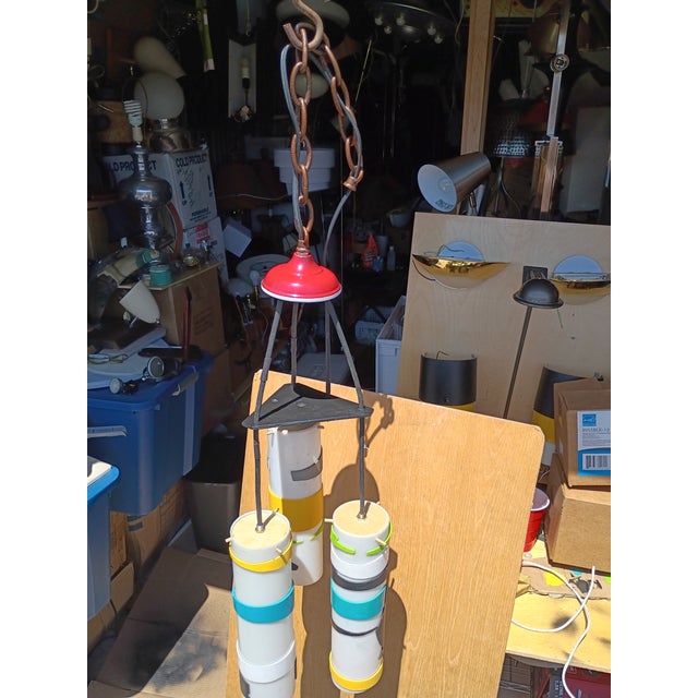 Paint Custom Designed 3 Level Abstract Pendant Ceiling Combonation For Sale - Image 7 of 7