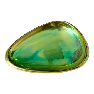Zsolnay Green Eosin Small Oval Candy Dish For Sale