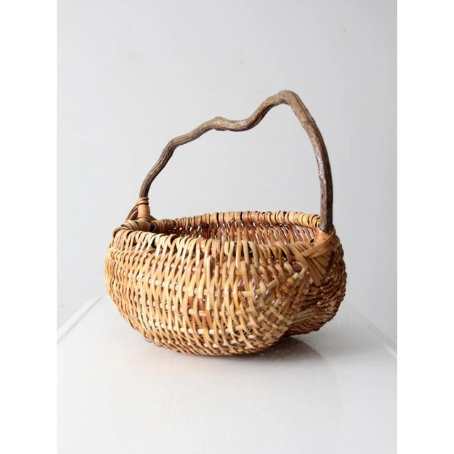 Vintage Rustic Buttocks Basket For Sale - Image 6 of 11