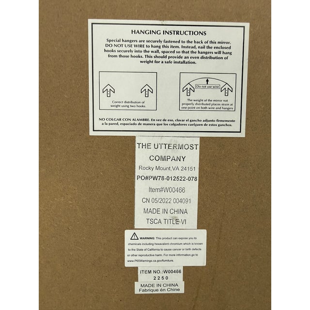 Glass Uttermost Gold Mirror For Sale - Image 7 of 8