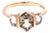14k Rose Gold Ring With Oregon Center Sunstone & Moonstones, Size 7 For Sale
