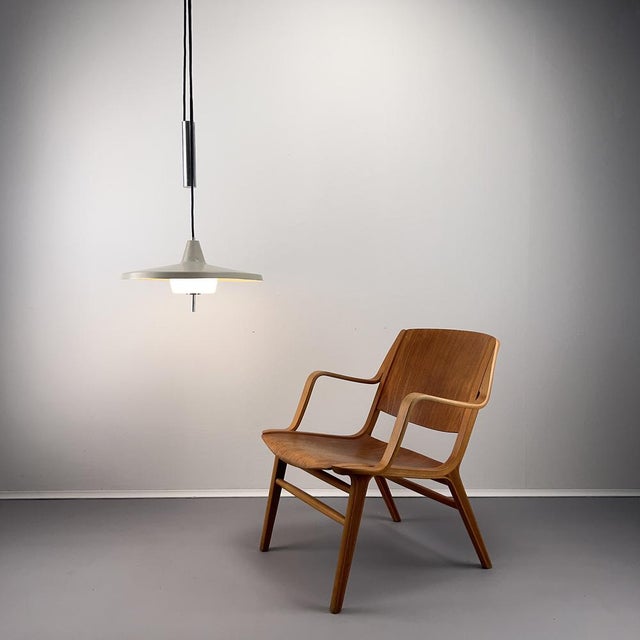 Mid-Century Modern Grey Pendant Lamp with Counterweight, Germany, 1950s For Sale - Image 3 of 11