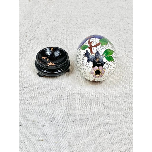Late 20th Century Vintage Cloisonné Egg With Stand For Sale - Image 5 of 10