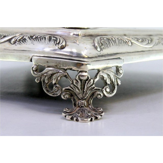 Cruet with Silver Structure with Salt and Pepper Shakerand Mustard Jar For Sale - Image 5 of 7