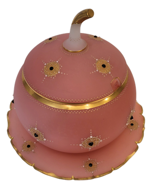 Napoleon III Pumpkin-Shaped Pink Opaline Glass Punch Bowl from Baccarat, France, 1890s