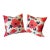 One Pair Kate Spade by Kravet Fabrics Amapola Poppies Color Maraschino Down and Feather Pillows Navy Linen Backs For Sale