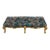 French Carved White Oversized Ottoman With Aqua Fabric in Louis XV Style For Sale - Image 3 of 5