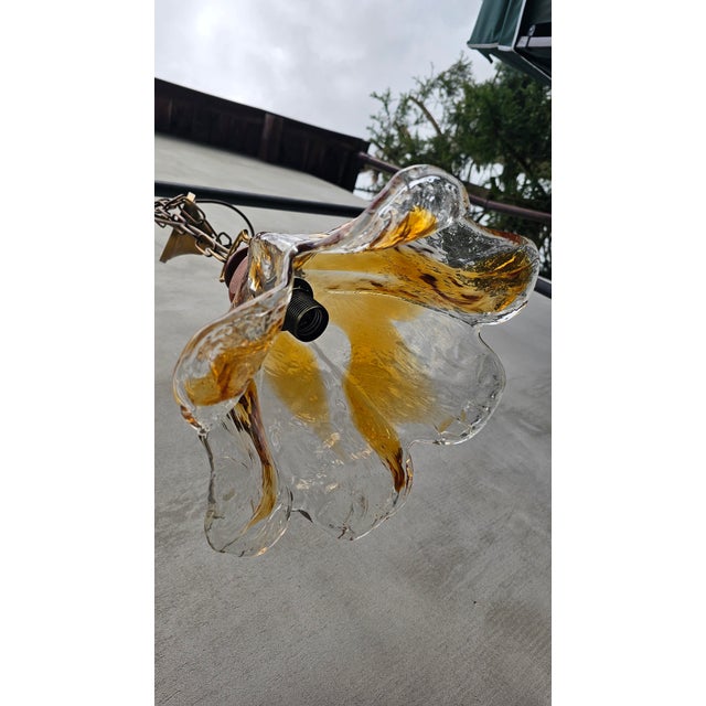 Metal and Murano Glass Chandelier, 1960s For Sale - Image 9 of 11