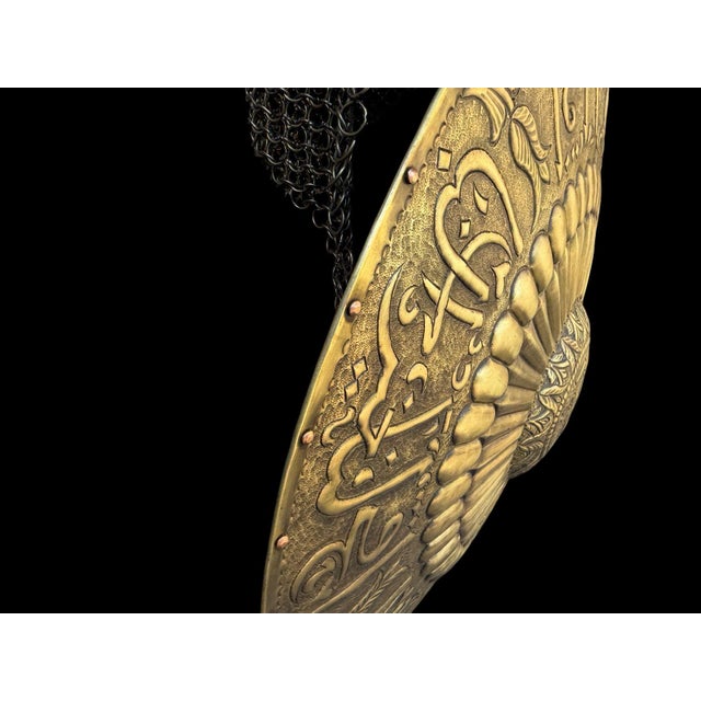 Large Engraved Calligraphy Helmet Shield Set For Sale In Los Angeles - Image 6 of 15
