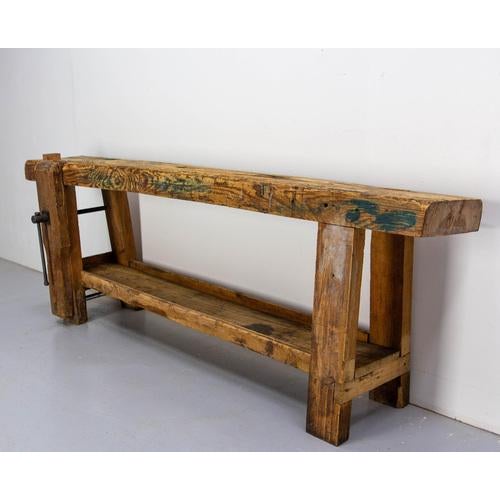 Vintage French Beech Console Table, 1960s For Sale - Image 3 of 18