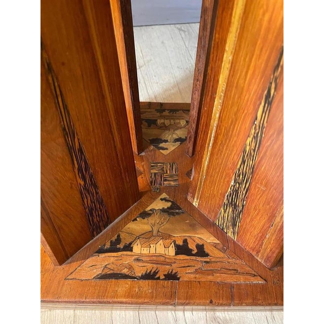 French Oak Marquetry Table, 1920s For Sale - Image 11 of 17