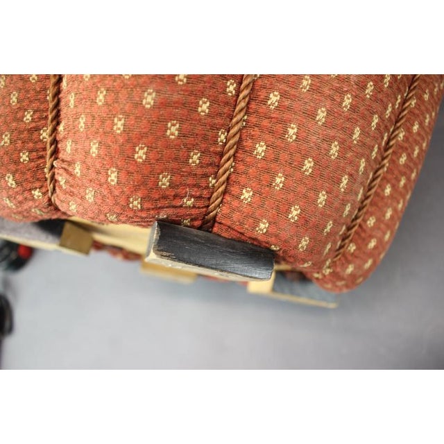 Wood Mid-Century Modern Upholstered Ottoman, Czechoslovakia, 1950s For Sale - Image 7 of 8
