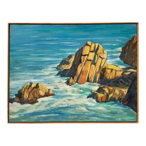 “Blue Waters” Seascape Impressionist Oil Painting by Joao De Brito -